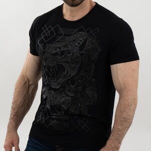 Ay Guey Black on Black Graphic HD Jaguar Tee Shirt Short Sleeve Mens Size XXL 2X
